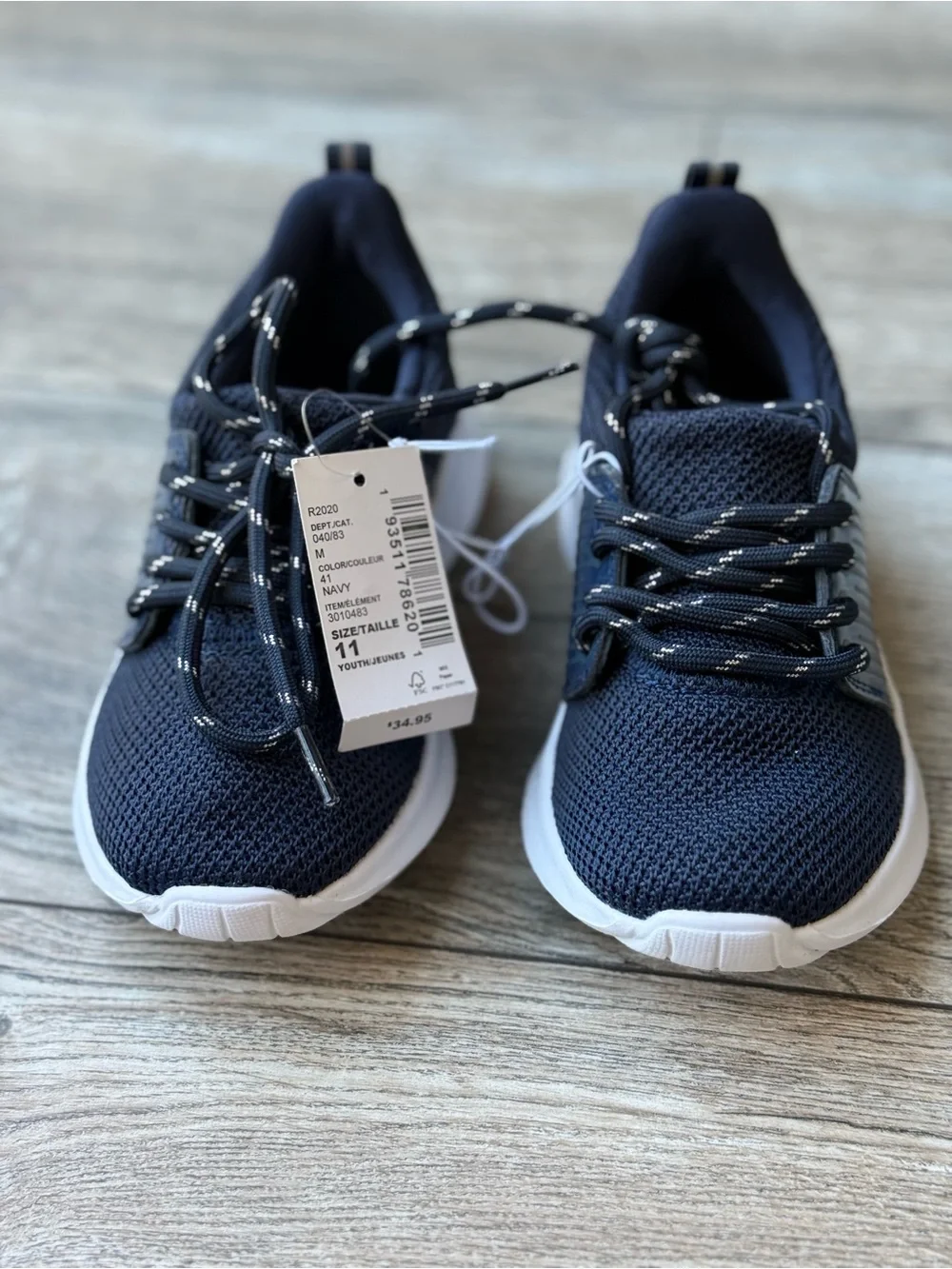 The Children's Place Navy Mesh Kids Sneakers with White Soles